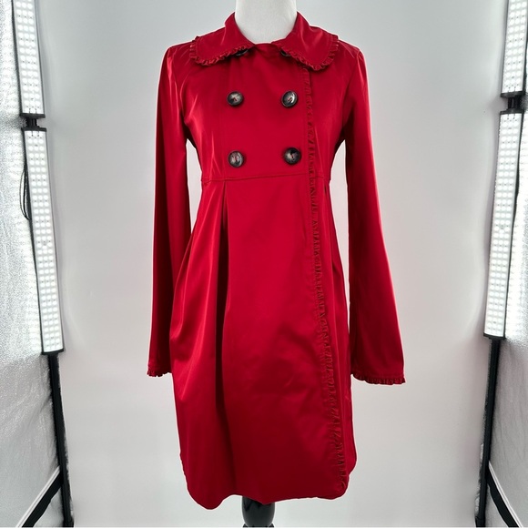BCX juniors dress coat size S deep ruby red double breasted vintage 90s y2k - Picture 2 of 14